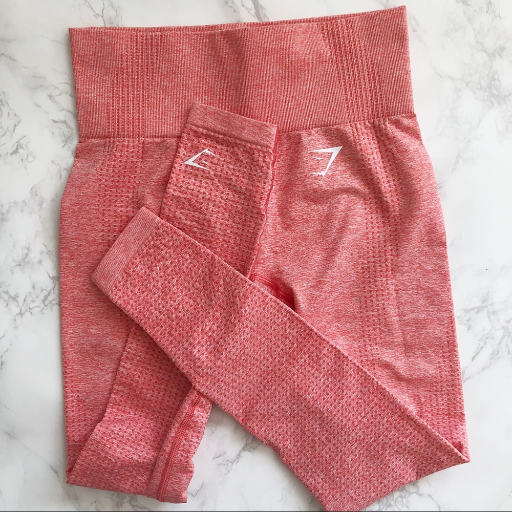 Gymshark Vital Seamless Leggings Coral Mars XS - Picture 6 of 6